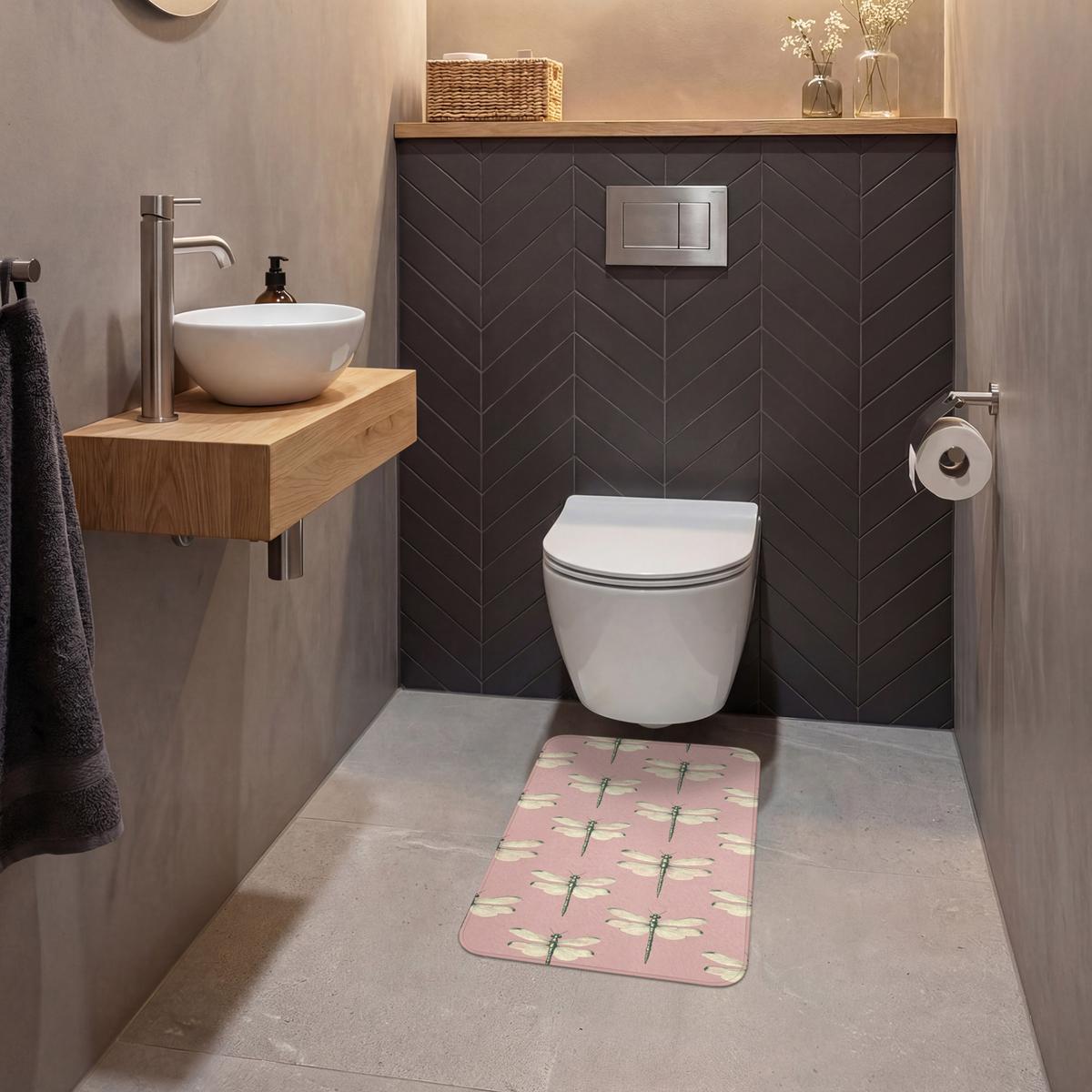 WC-VORLEGER Lillibells - Muster - Rosa WC Teppich 40x60 cm - Rosa, Textil (40/1cm) - OnlyWow