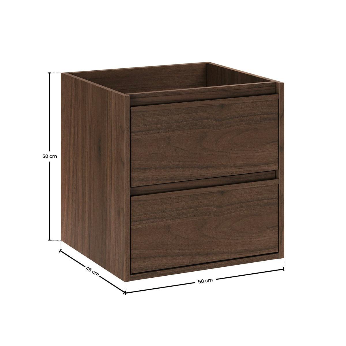 WASCHTISCHUNTERSCHRANK 50cm Edmé Dunkles Holz - Dunkelbraun, Holzwerkstoff (50/50/46cm) - Petits-meubles