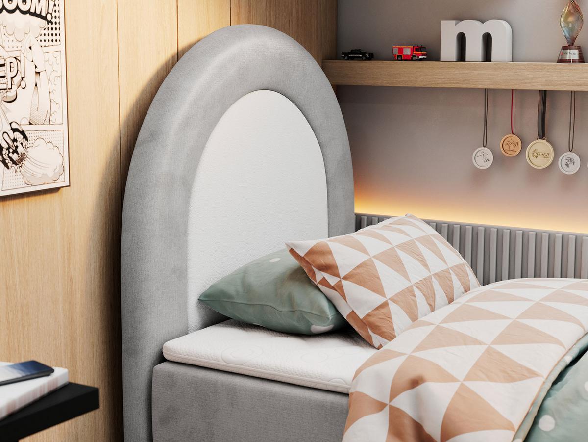 BOXBETT NEST 90/180 Hellgrau Velvet hydrophob - H3 - Hellgrau, Holz/Textil (90/180cm) - MKS