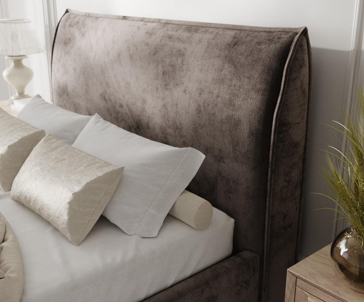 POLSTERBETT Mira 180/200 cm Braun im Lotta Stoff - Naturfarben/Braun, Holz/Holzwerkstoff (180/200cm) - AltaBeds