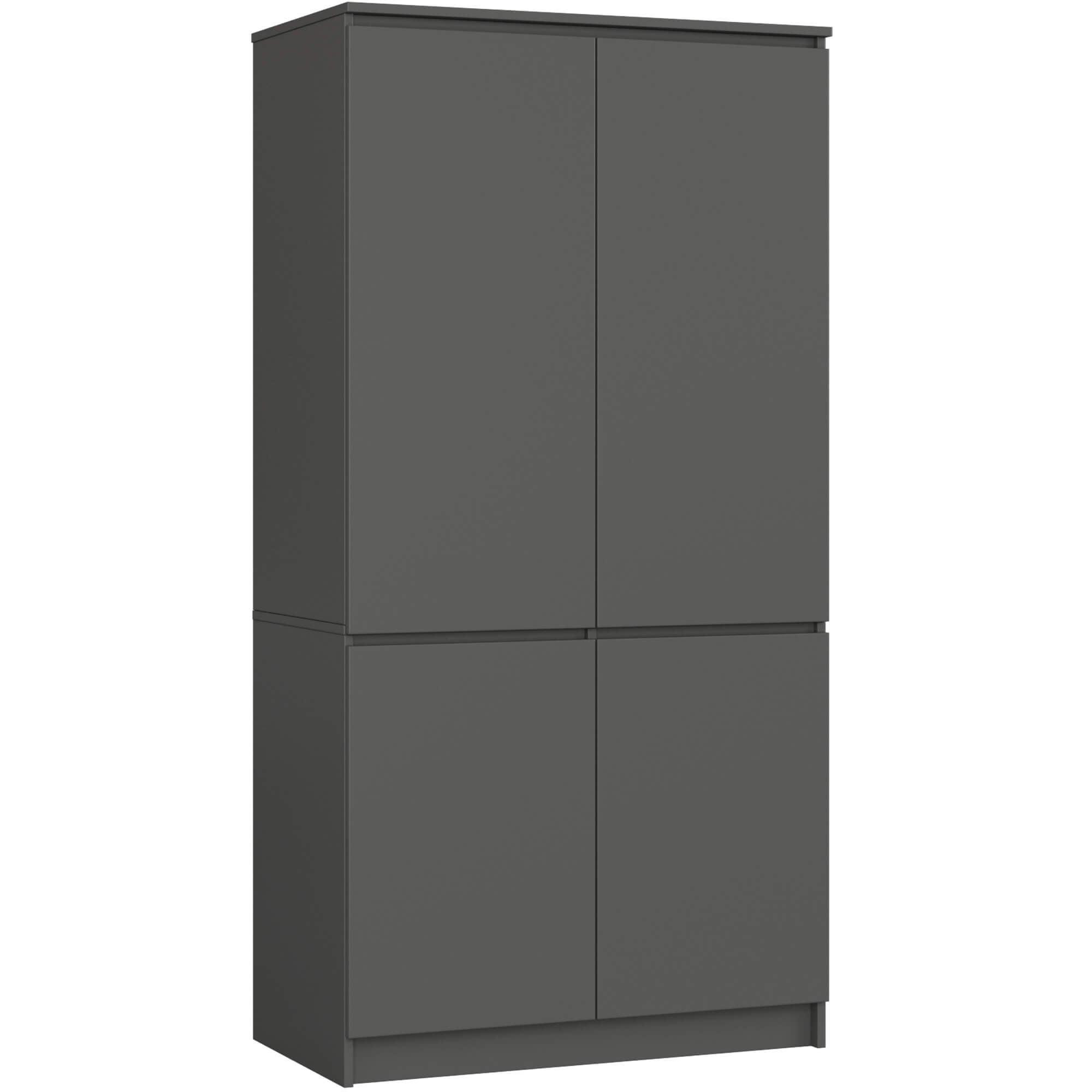 KLEIDERSCHRANK Graphit Grau 180/90/51 - Graphitfarben, Holzwerkstoff (90/180/51cm) - RAUMHIRSCH FURNITURE