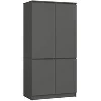 KLEIDERSCHRANK Graphit Grau 180/90/51 - Graphitfarben, Holzwerkstoff (90/180/51cm) - RAUMHIRSCH FURNITURE