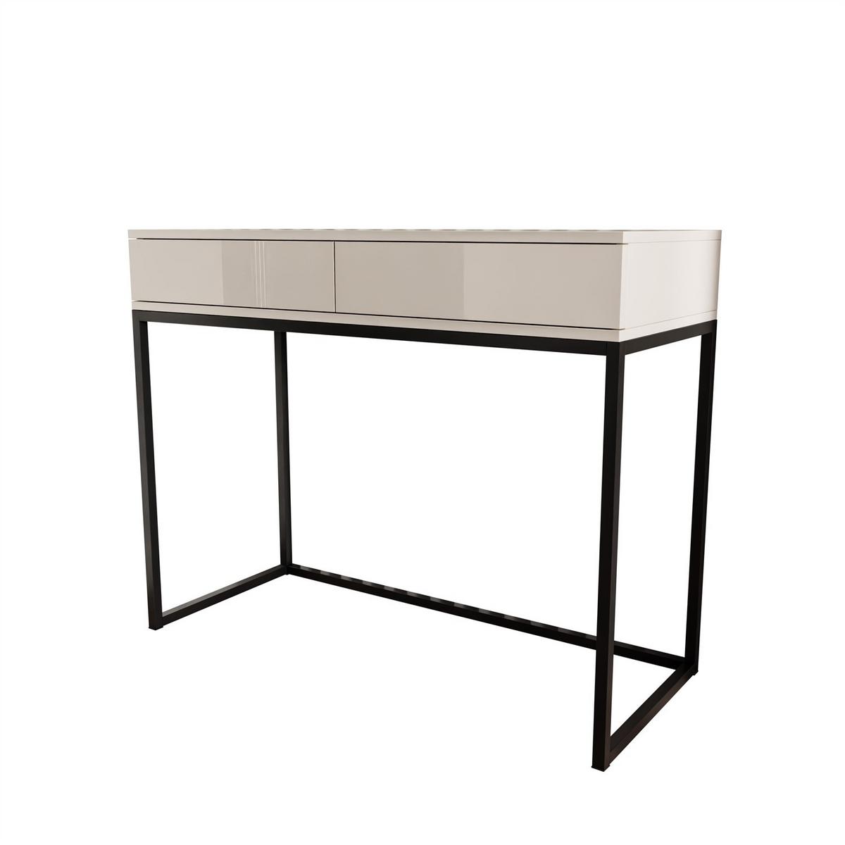 KONSOLE Glamour auf schwarzem Gestell PUSH OPEN - Kaschmir/Schwarz, Holzwerkstoff (100/81/42cm) - Lookway
