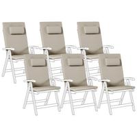 OUTDOOR-SITZKISSEN 6er-Set Taupe 50/45 cm Java/Amantea Premium - Taupe, Textil (71/71/50cm) - Beliani