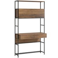 COMPUTERTISCH Spanplatte Braun - Schwarz/Braun, Holzwerkstoff/Metall (100/45/185cm) - HOMCOM