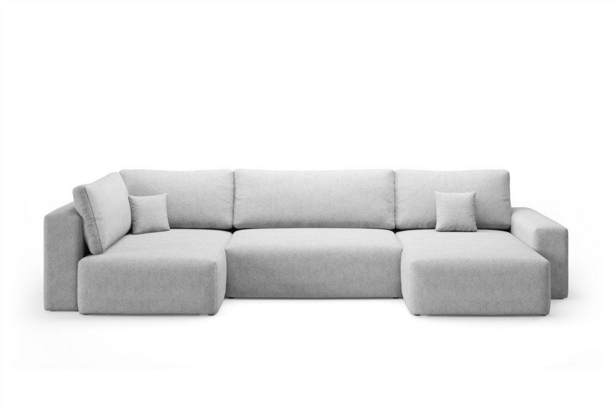 WOHNLANDSCHAFT Arona Xl - Hellgrau, Holzwerkstoff/Textil (397/70/148cm) - Fun Möbel