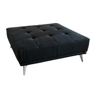 HOCKER WIOLO Schwarz Webstoff - Silberfarben/Schwarz, Textil (110/42/110cm) - KAWOLA