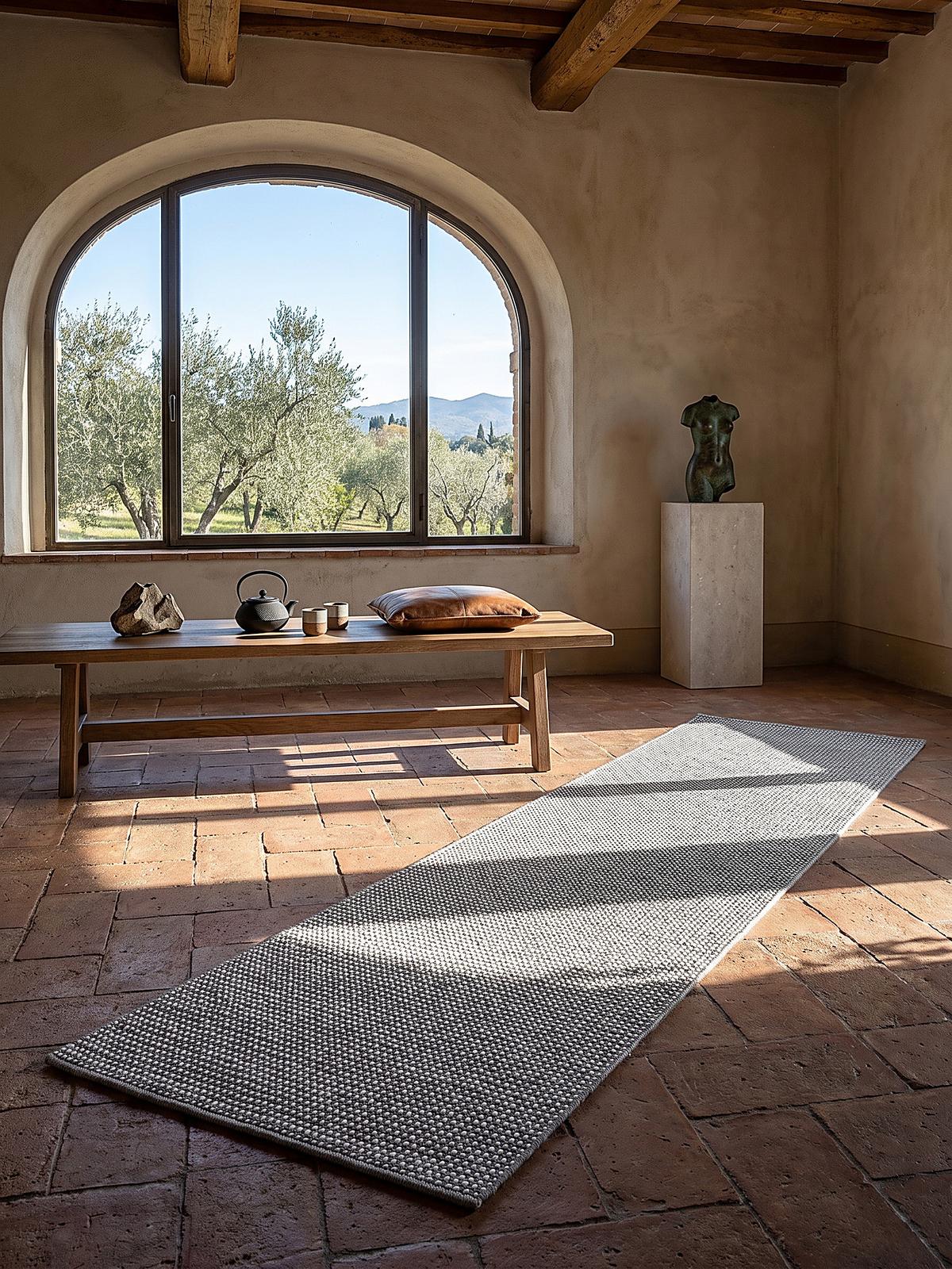 TEPPICHLÄUFER Uni STURA Polypropylen Grau 80 x 250 cm - Grau, Textil (80/250cm) - KADIMA DESIGN