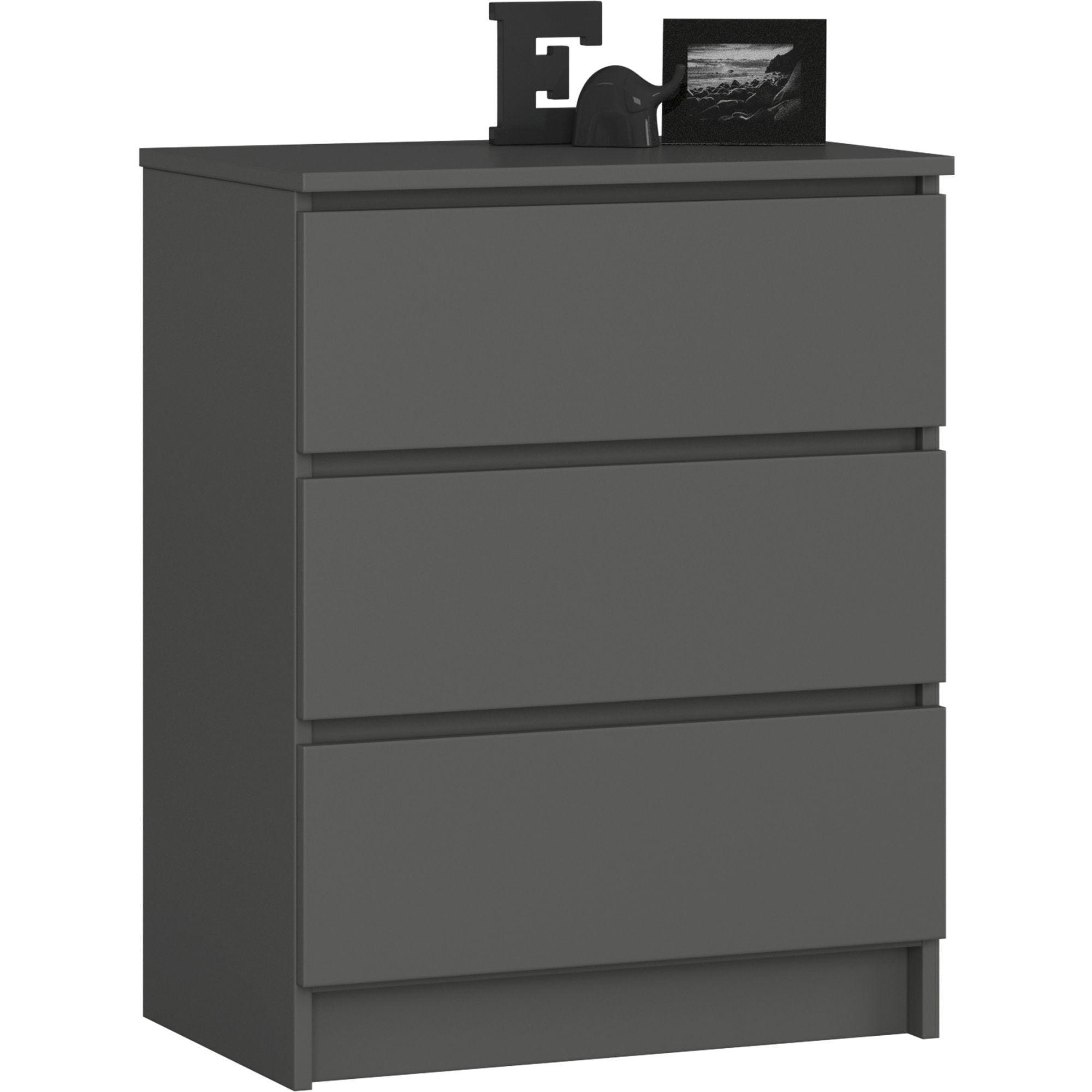 KOMMODE Graphit Grau 77/60/40 - Graphitfarben, Holzwerkstoff (60/77/40cm) - RAUMHIRSCH FURNITURE