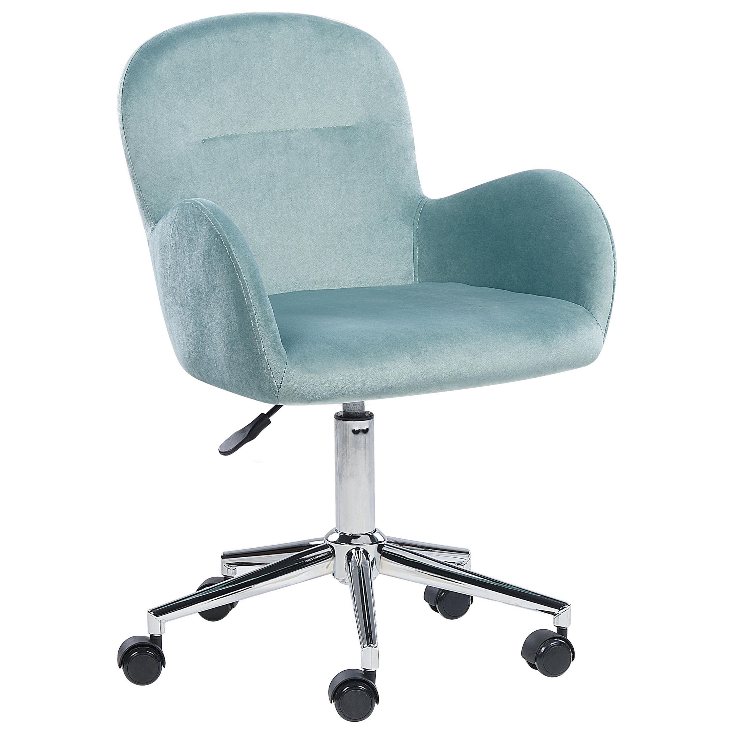 BÜROSTUHL Samtstoff Grün Priddy - Grün, Textil/Metall (60/79/60cm) - Beliani