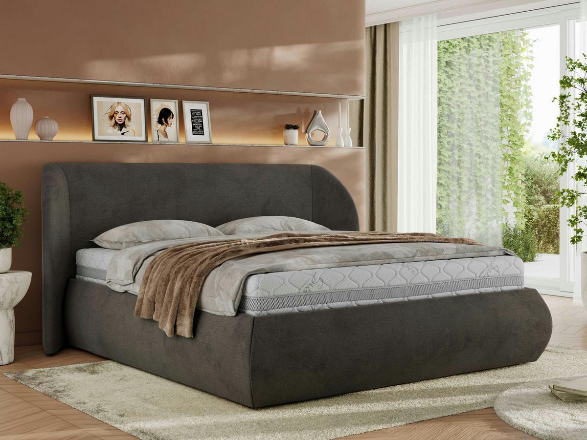 POLSTERBETT CAELA CLASSIC 200/200 - Dunkelgrau Velvet - Pocket-Matratze - Dunkelgrau, Textil (200/200cm) - MKS