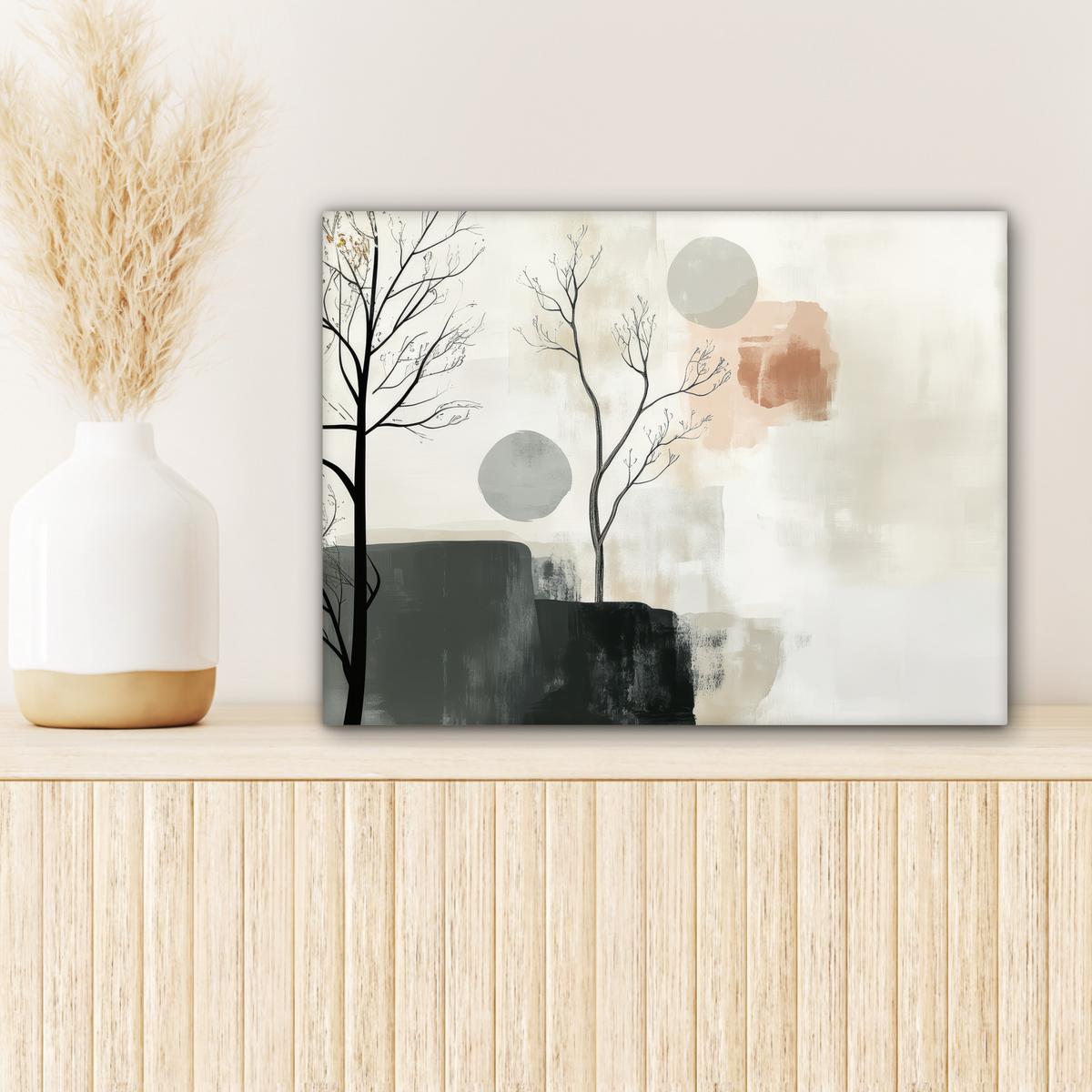 LEINWANDBILD Wabi sabi - Beige - Pflanze Wandbild 40x30 cm - Sandfarben, Textil (40/30cm) - MuchoWow