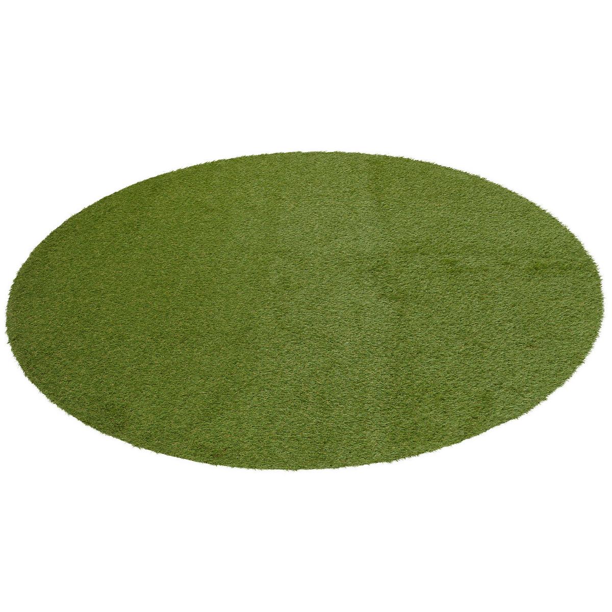 LUXUS KUNSTRASEN RASENTEPPICH WEMBLEY RUND - Grün, Textil (133/133cm) - Snapstyle