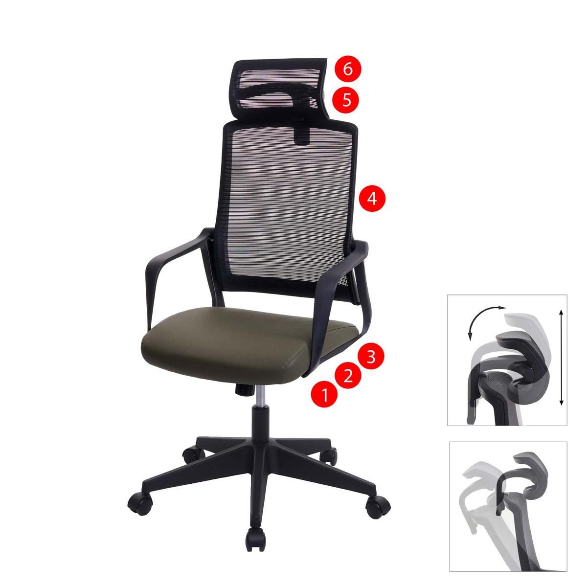 BÜROSTUHL Grün - Grün, Textil (64/128/66cm) - MCW