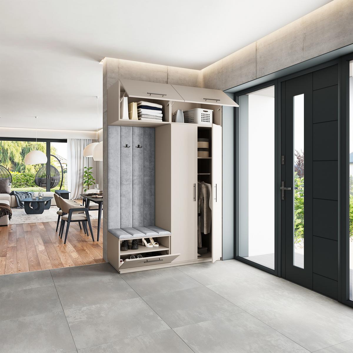 GARDEROBENSCHRANK REMA 150/240/60 cm Modern Kaschmir - Kaschmir/Hellgrau, Holzwerkstoff (150/240/60cm) - MASSENO