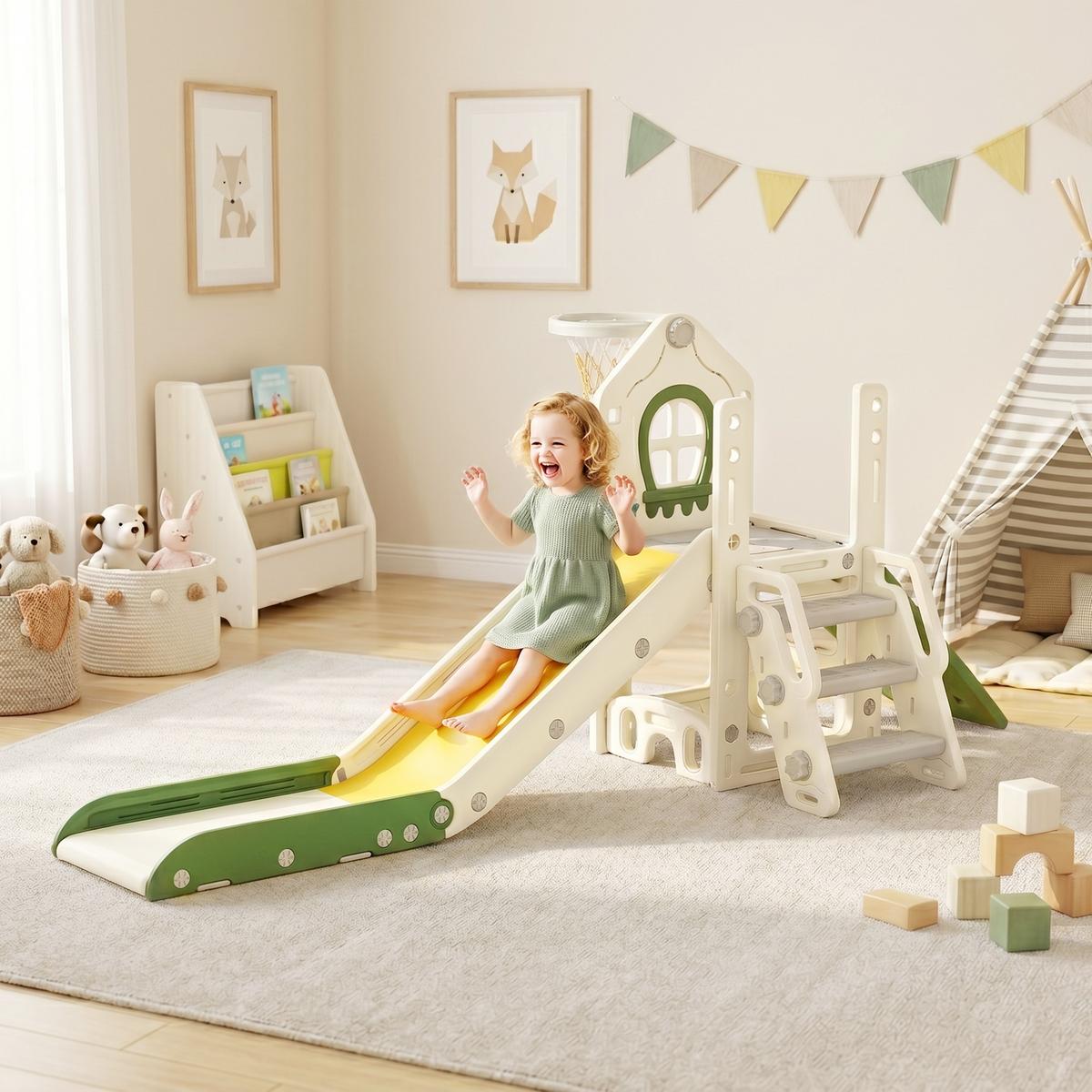 KINDER-RUTSCHE HDPE Cremeweiß - Creme, Kunststoff (100/84/191cm) - AIYAPLAY