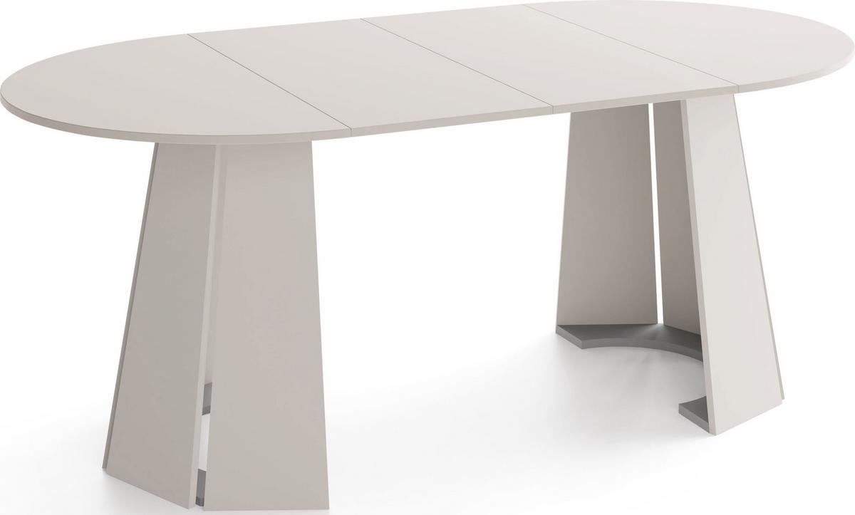 ESSTISCH Lunda rund ausziehbar verlängerbar, Kaschmir Grau-Beige 100-180/100/76 cm - Kaschmir/Beige, Holzwerkstoff (100/180/76cm) - WFL GROUP