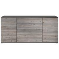 SIDEBOARD Rova Eiche Nordic - Silbereichenfarben, Holzwerkstoff (166.5/75.5/35cm) - Vladon