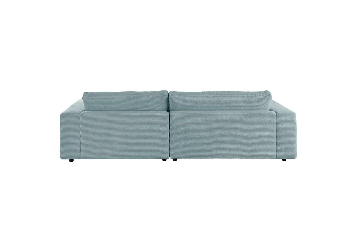 ECKSOFA MADELINE Hellblau Cord - Schwarz/Hellblau, Kunststoff/Textil (270/190cm) - KAWOLA