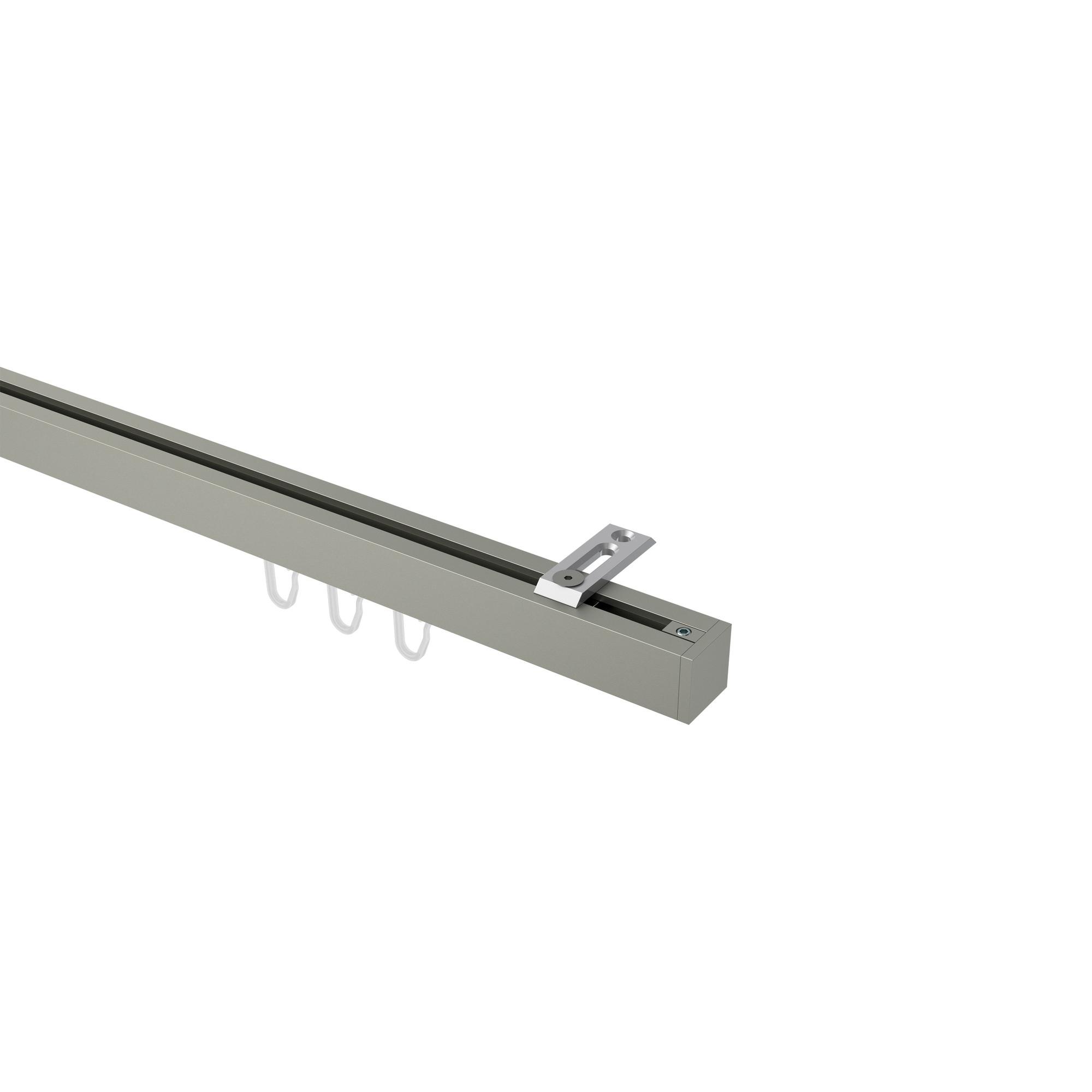 GARDINENSTANGE INNENLAUF Quadline Sono 320 cm (geteilt in 2 x 160 cm), 1-läufig, 20x20 mm Satin-Silber - Silberfarben, Metall (320cm) - INTERDECO