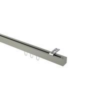 GARDINENSTANGE INNENLAUF Quadline Sono 120 cm, 1-läufig, 20x20 mm Satin-Silber - Silberfarben, Metall (120cm) - INTERDECO