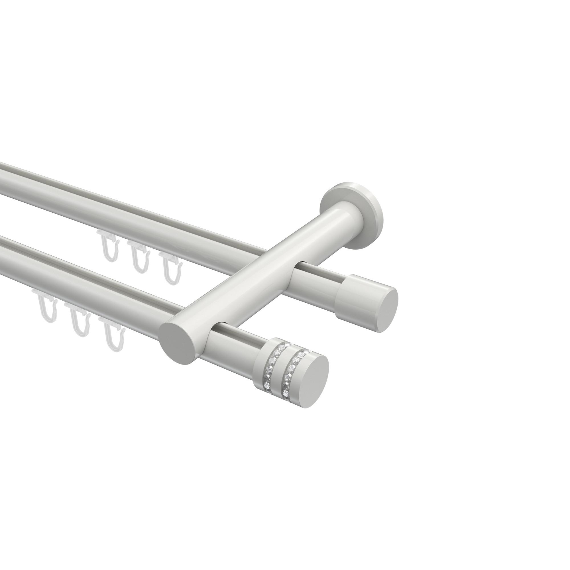 GARDINENSTANGE INNENLAUF Platon Estana 140 cm, 2-läufig, 20 mm Ø Weiß - Weiß, Metall (140cm) - INTERDECO