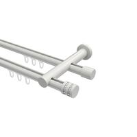 GARDINENSTANGE INNENLAUF Platon Estana 140 cm, 2-läufig, 20 mm Ø Weiß - Weiß, Metall (140cm) - INTERDECO