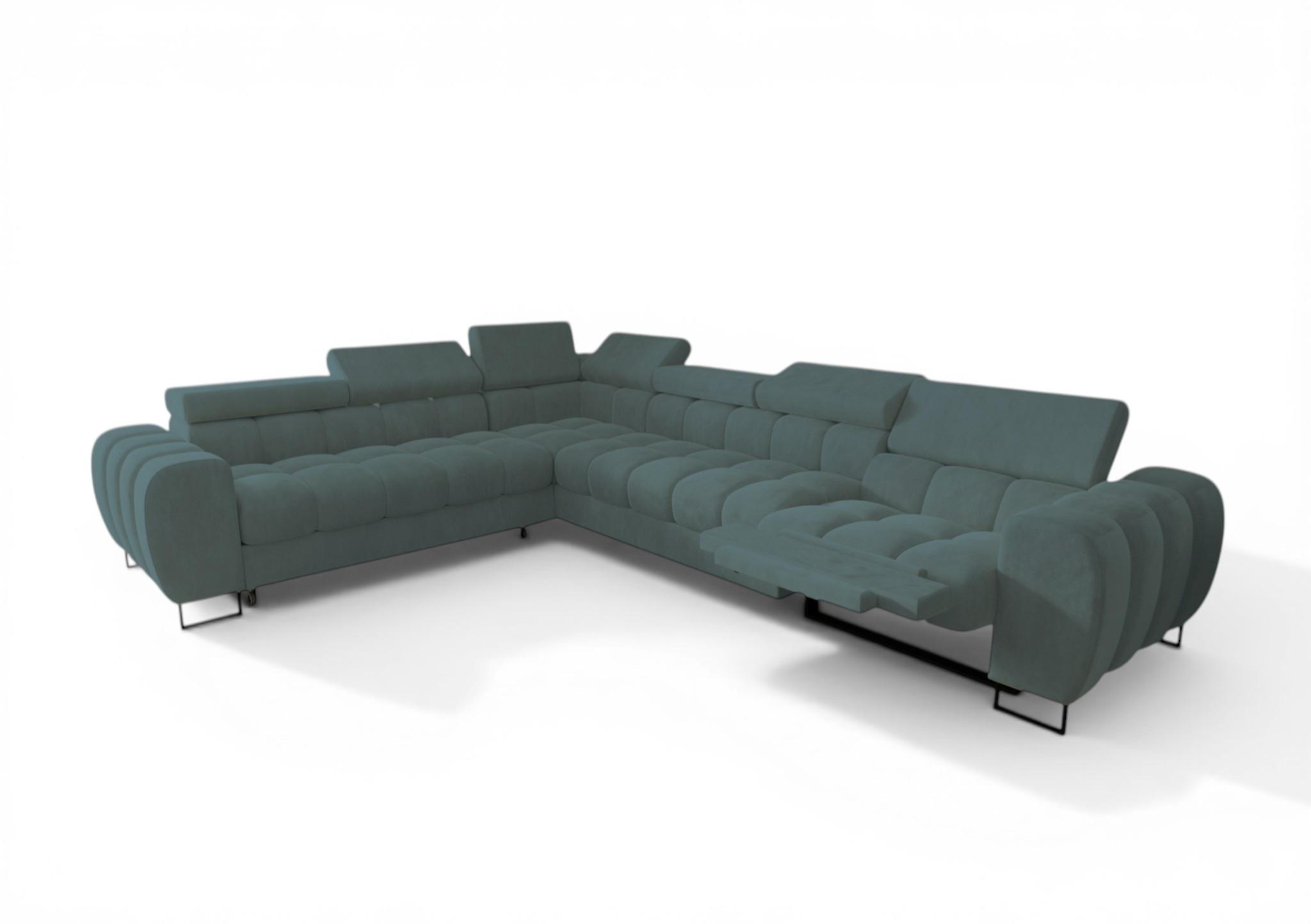 ECKSOFA Bastien Relax - Grün, Holzwerkstoff/Textil (260/330cm) - Fun Möbel