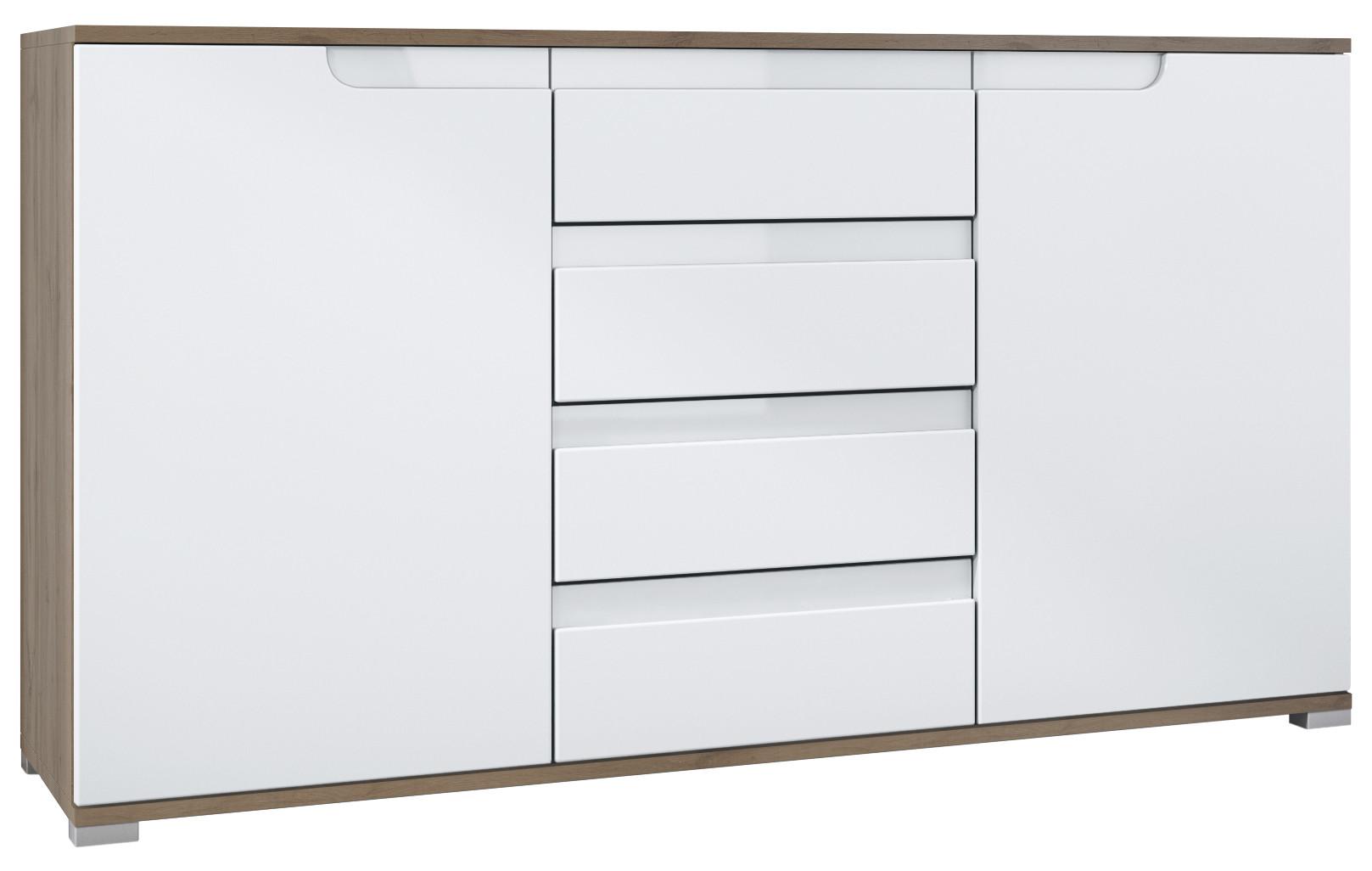 SIDEBOARD Sylt Weiß matt / Weiß Hochglanz - Weiß, Holzwerkstoff (138.5/75.5/35cm) - Vladon