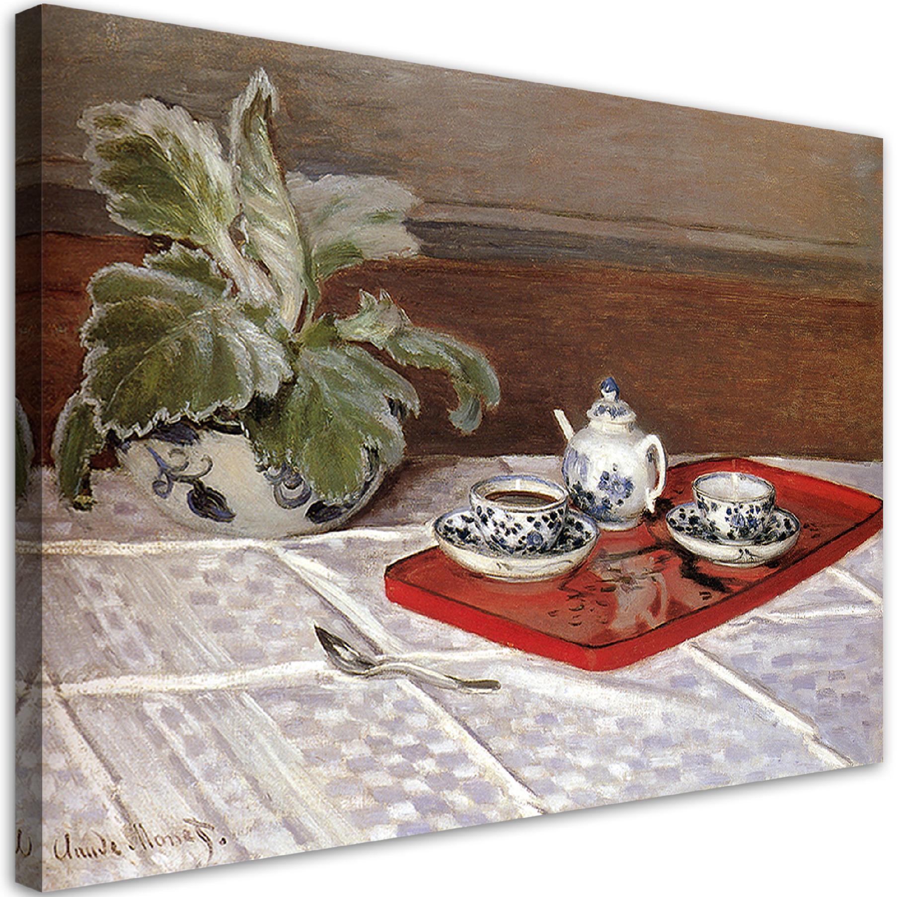 WANDBILD stillleben teeservice claude monet - Multicolor, Textil (60/40cm) - Feeby