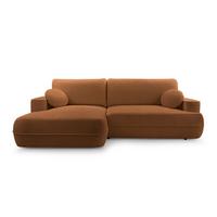 ECKCOUCH L Form Peoni Kupferfarbe 267/168/87 cm mit Schlaffunktion L - Dunkelorange/Schwarz, Kunststoff/Textil (168/267cm) - AX Living