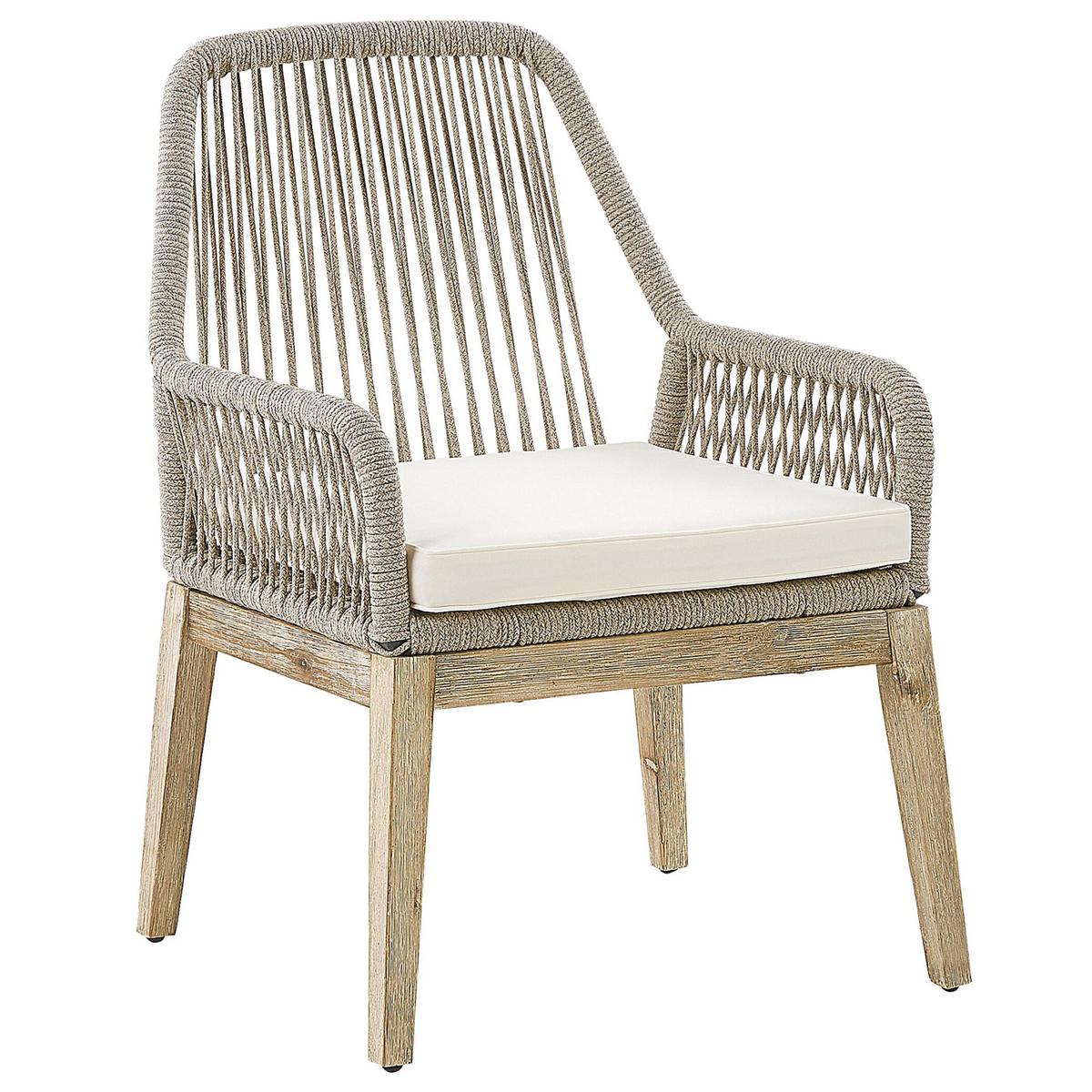 GARTENMÖBEL SET 6-Sitzer Faserzement 200/100 cm grau/beige Olbia - Hellbraun/Beige, Stein - Beliani