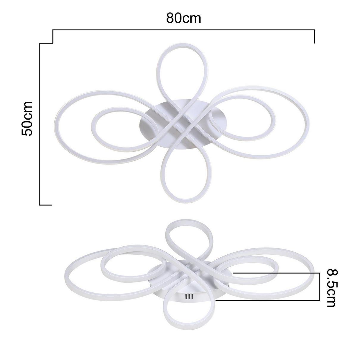 LED-DECKENLEUCHTE Alaric 80/50/8.5 cm - Weiß, Metall (80/50/8.5cm) - Nettlife