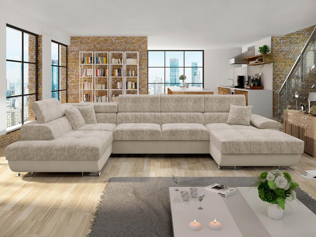 WOHNLANDSCHAFT Cotere Bis Premium, Seite: Links - Cappuccino, Holz/Textil (345/91/202cm) - MIRJAN24