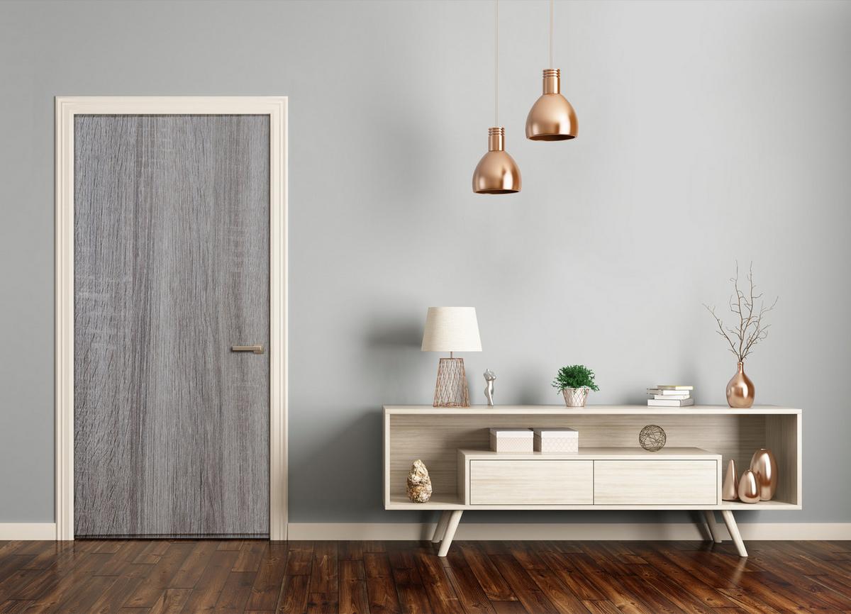 TÜRAUFKLEBER 75x205 cm Dekorativ für Türen - Greige, Kunststoff (75/205/0.01cm) - TULUP
