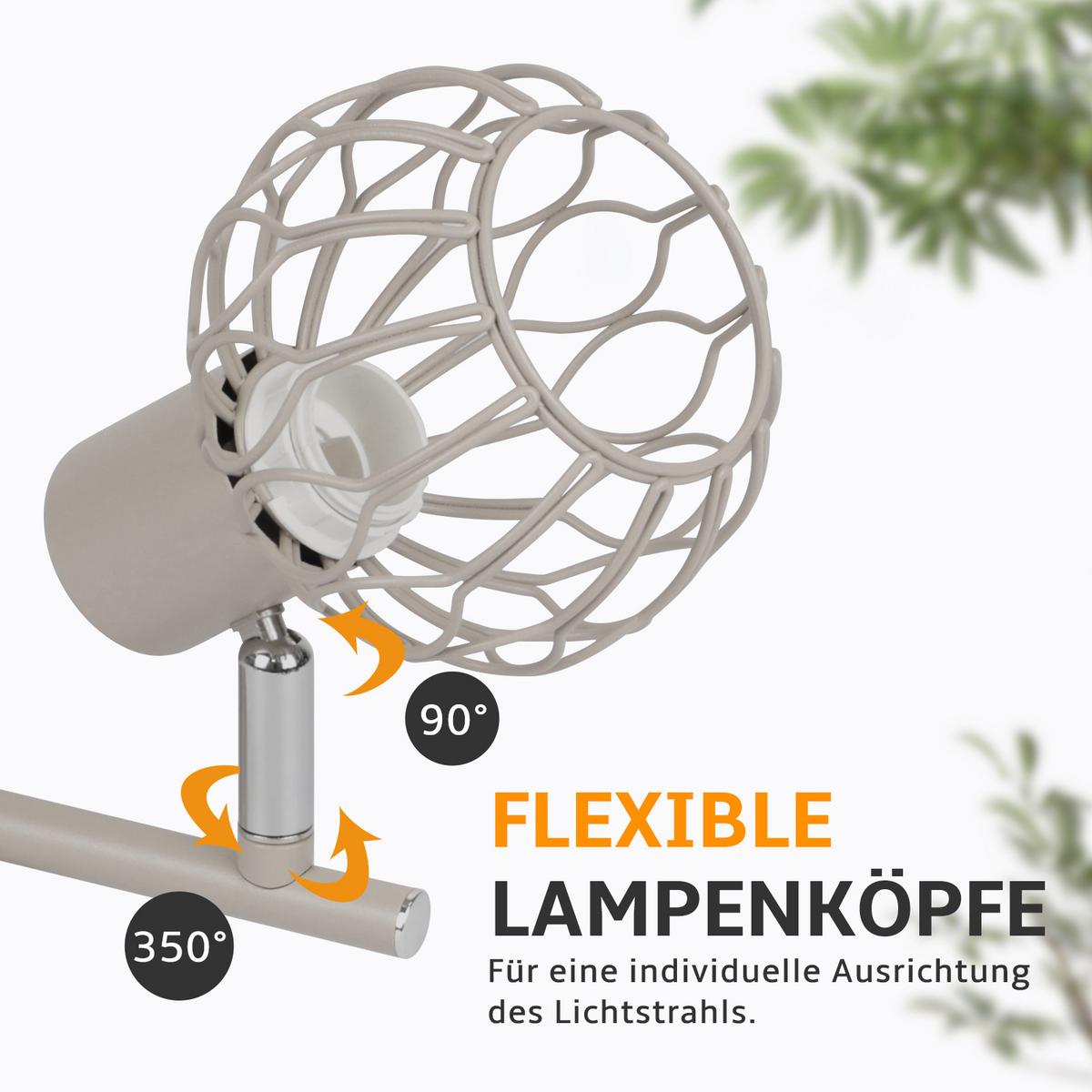 DECKENSTRAHLER Krythveth 25/10/18 cm - Grau, Metall (25/10/18cm) - ZMH