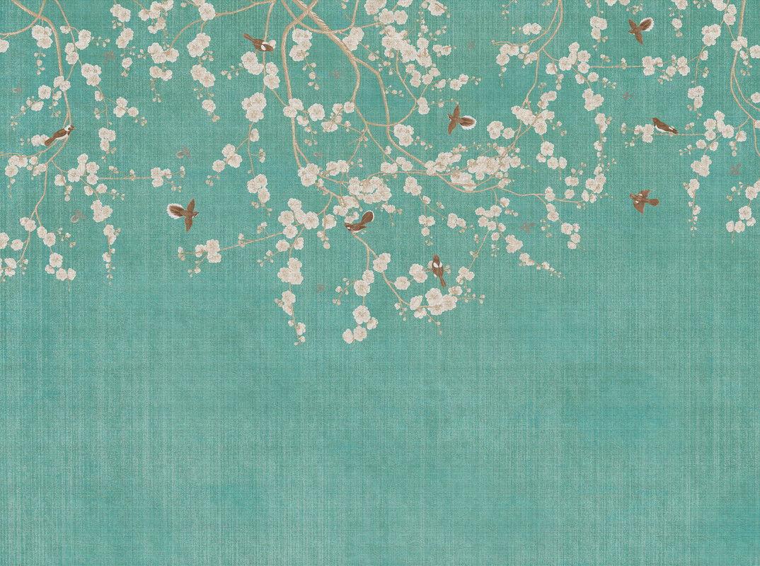 VLIESTAPETE Blau 371/280 cm - Blau/Beige, Textil (371/1cm) - KUNSTLOFT