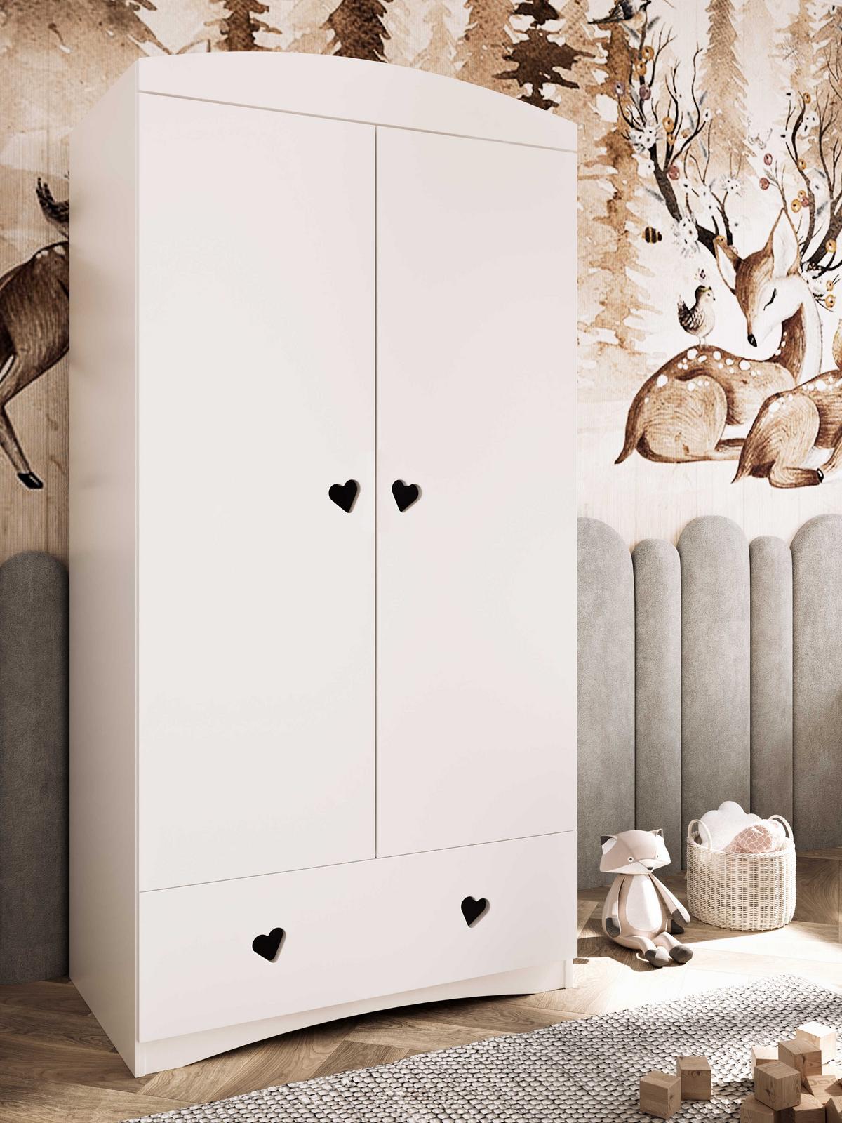 KINDERKLEIDERSCHRANK Julia - Weiß, Holzwerkstoff (36/187/90cm) - RAUMHIRSCH FURNITURE