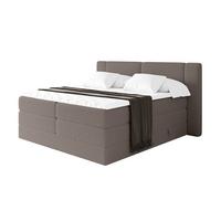 BOXSPRINGBETT mit Matratze H3/H4 - EVON KING - 180x200 cm Braun - Braun, Holzwerkstoff (180/200cm) - ALTDECOR