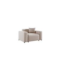 SESSEL Megan In Salvador - Beige, Holzwerkstoff/Textil (145/75/98cm) - Fun Möbel