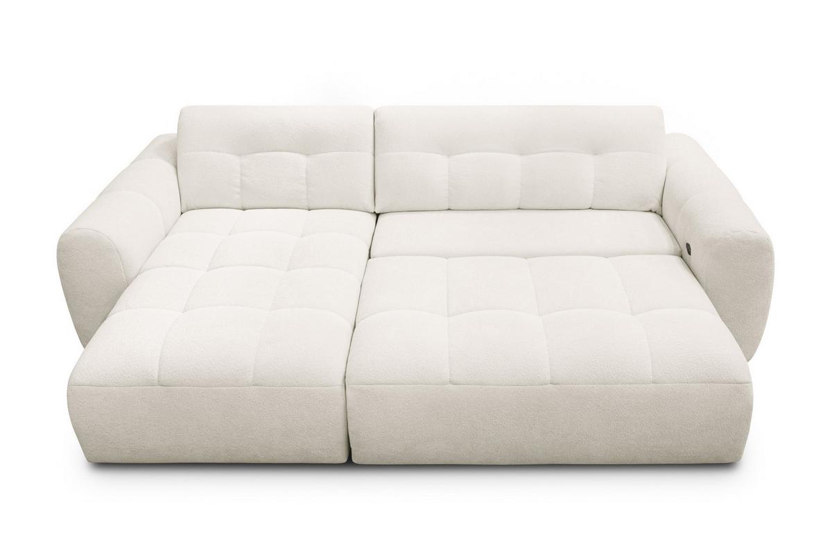 ECKSOFA LUMERO 4-Sitzer LINKS, creme - Creme/Schwarz, Holz/Textil (275/166cm) - Courtois Laville