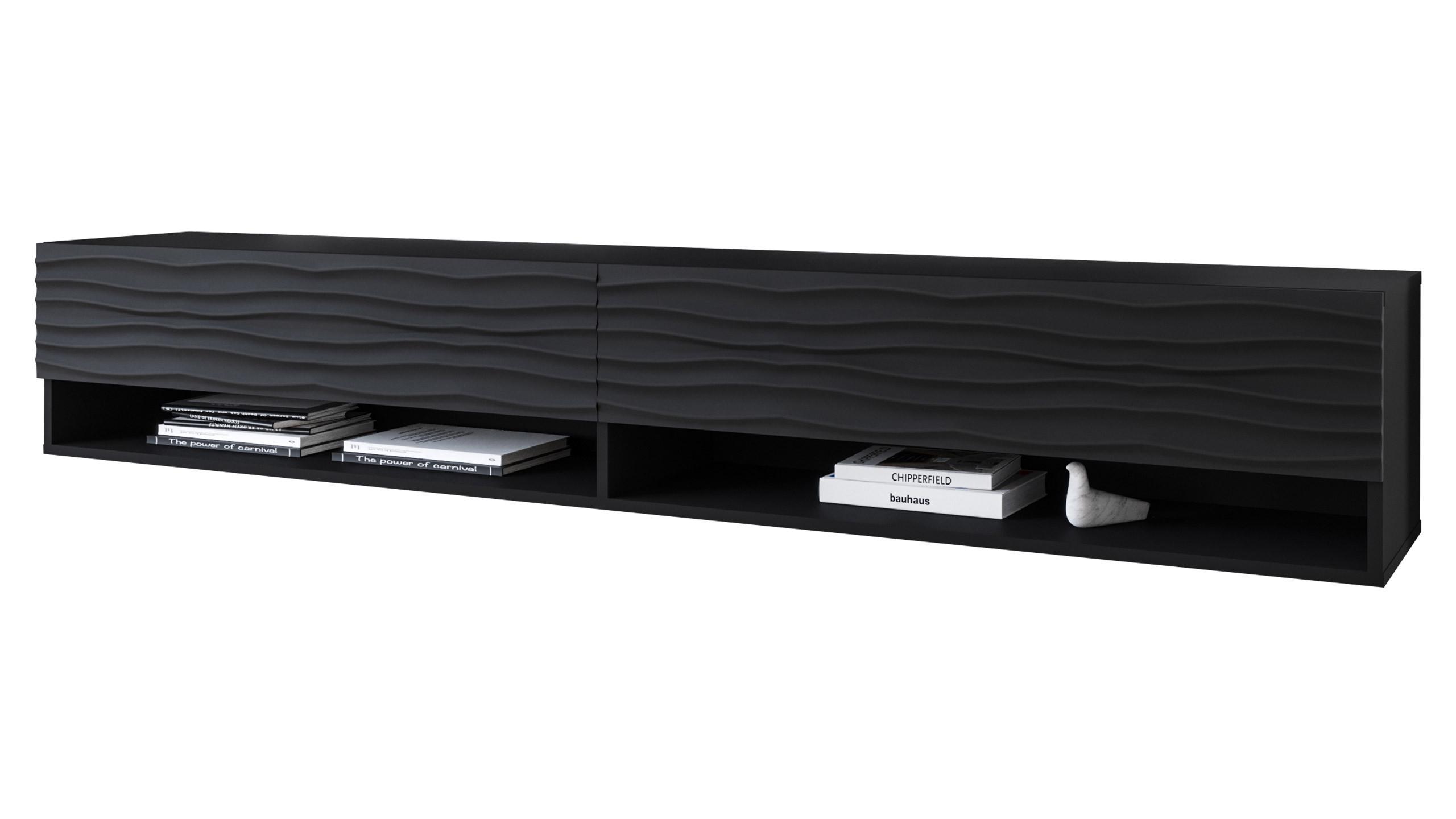 TV-LOWBOARD A180 MDF - Schwarz/Graphitfarben, Holzwerkstoff/Kunststoff (180/30/33cm) - MIRJAN24
