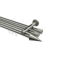 GARDINENSTANGE INNENLAUF Siteno Savio 320 cm (geteilt in 2 x 160 cm), 3-läufig, 20 mm Ø Edelstahl-Optik - Edelstahlfarben, Metall (320cm) - INTERDECO