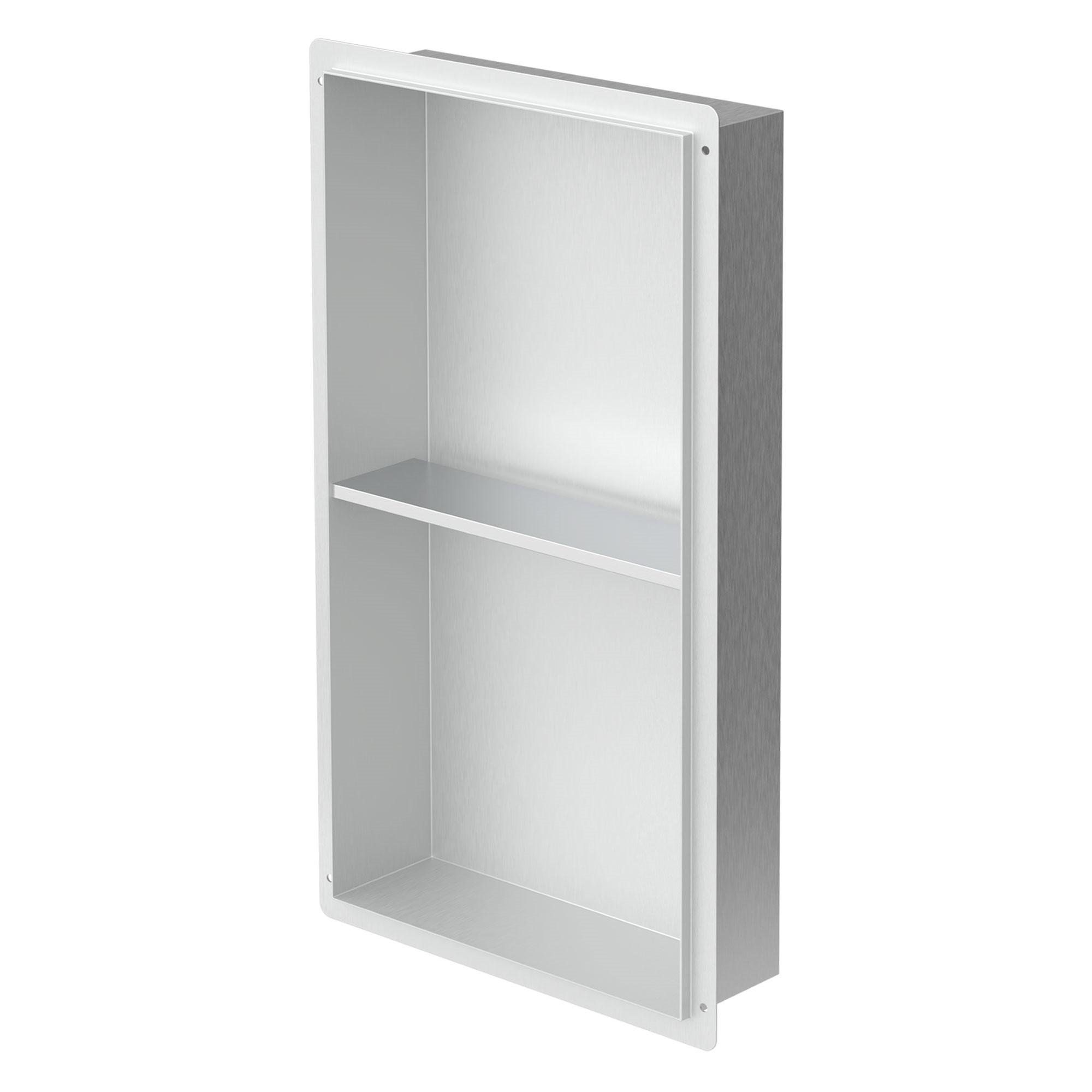 DUSCHNISCHE Silber 30/60 cm - Silberfarben, Metall (30/60/10cm) - LuxeBath
