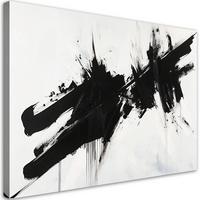 WANDBILD industrielle loft abstraktion schwarz und weiß - Schwarz, Textil (120/80cm) - Feeby