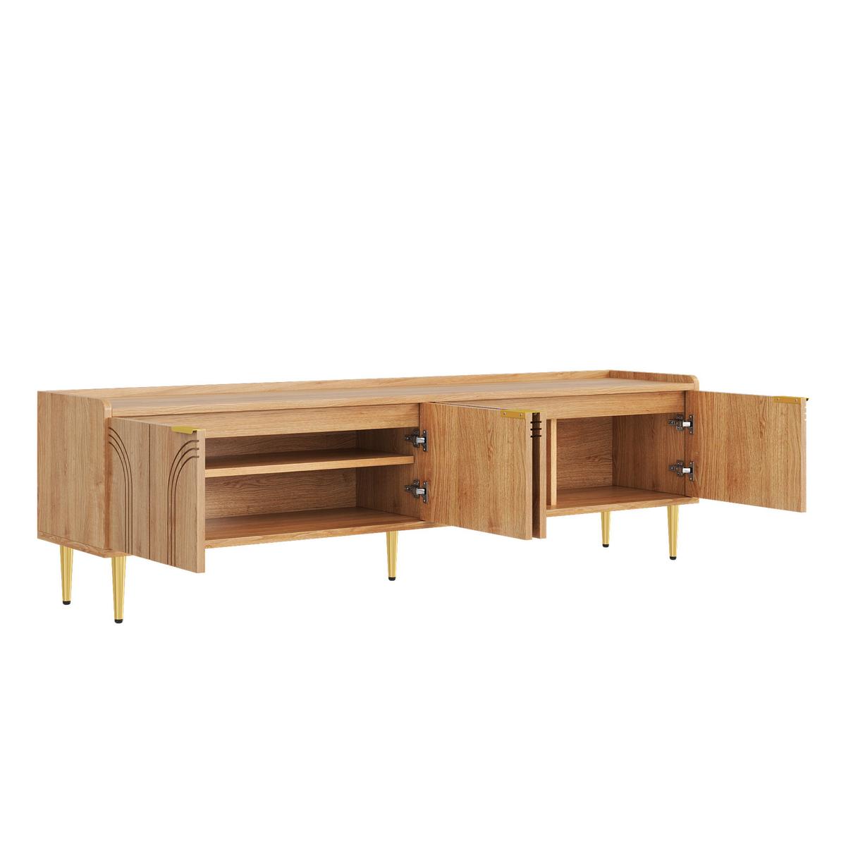 TV-LOWBOARD 170 cm in Natur Holzoptik - Schwarz, Holzwerkstoff (170/48/35cm) - Urban Meuble