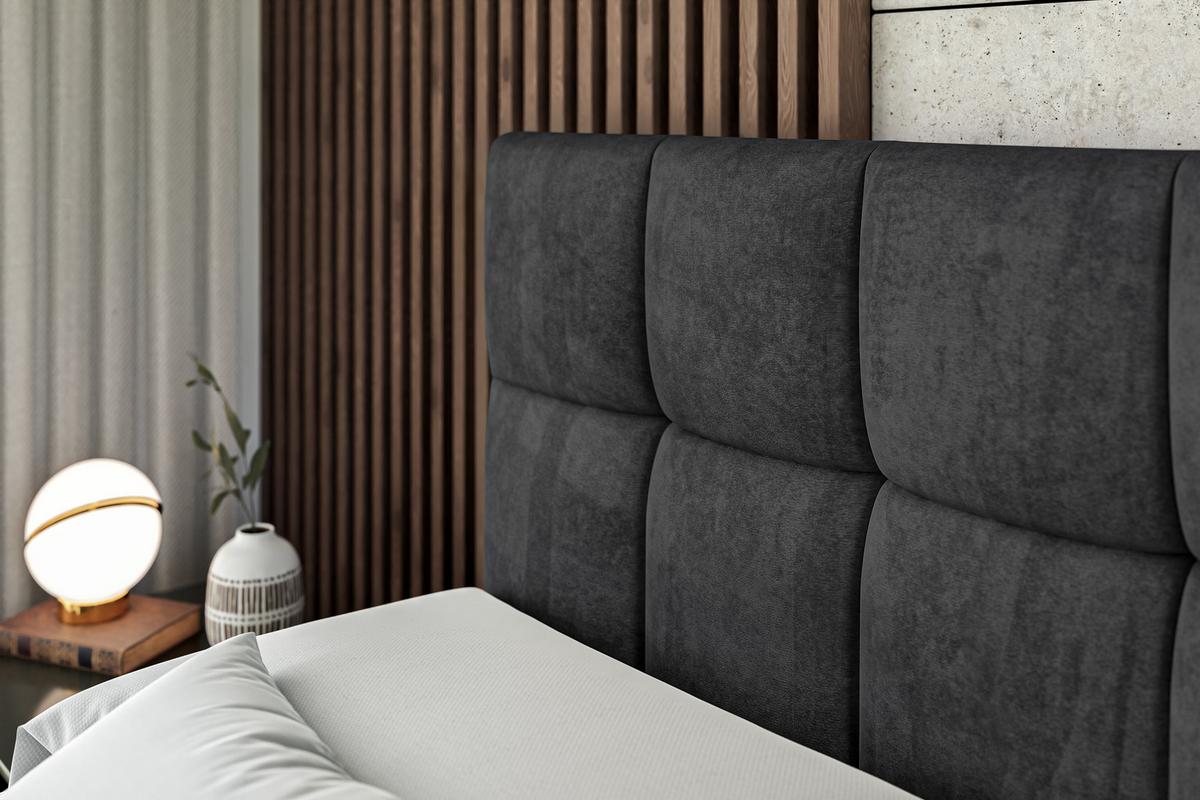 BOXSPRINGBETT RICAR KING - 140x200 - H3/H4 - Schwarz - Schwarz, Holzwerkstoff (140/200cm) - ALTDECOR
