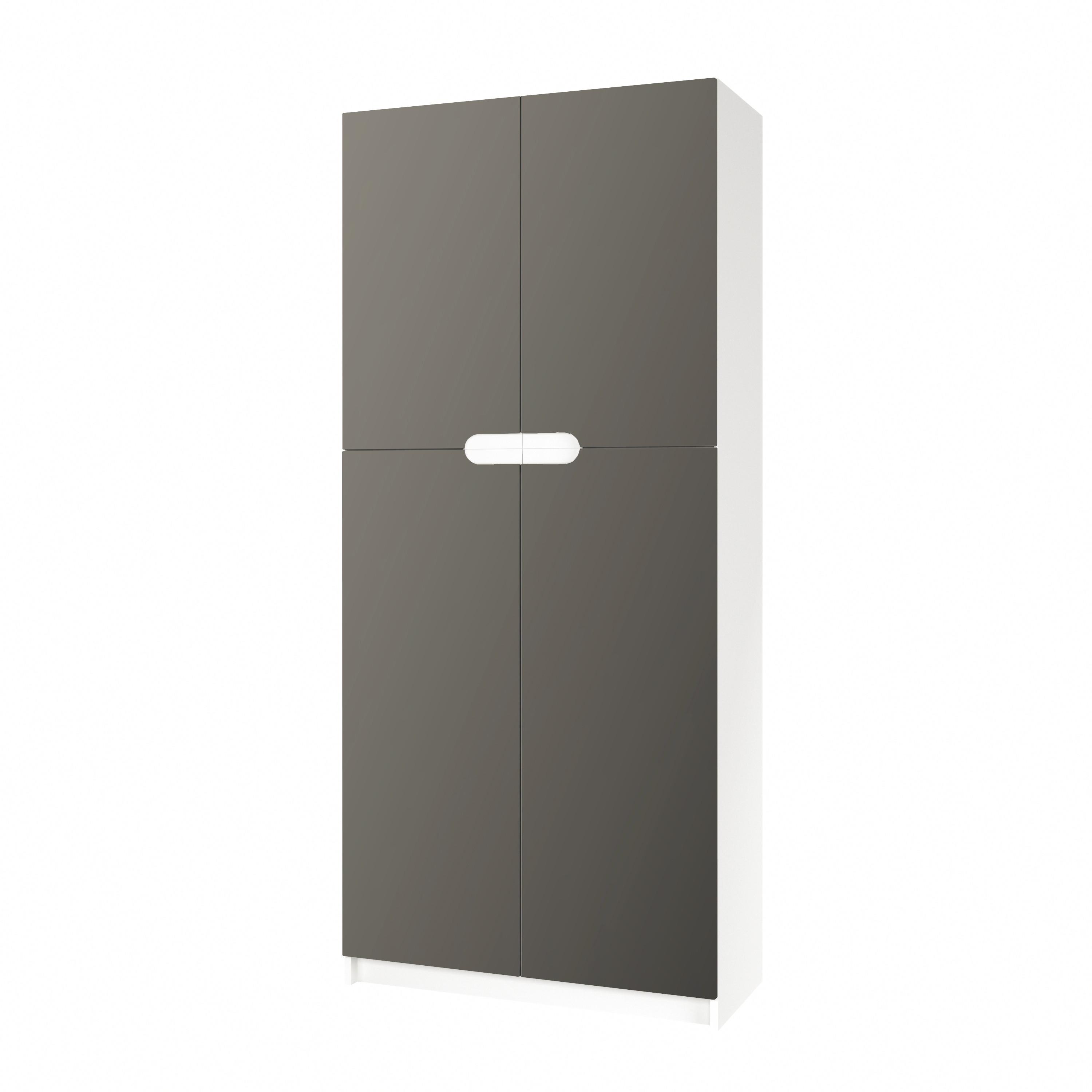 BÜROSCHRANK Logan Fronten in Graphit Seidenmatt - Graphitfarben, Holzwerkstoff (82/184/37cm) - Vladon