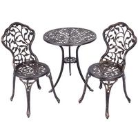SITZGRUPPE Antik Bistroset Balkonset Kupfer(3-teilig) - Kupferfarben, Metall - COSTWAY