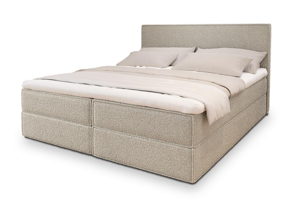 BOXBETT PELLIO 140x200 cm mit Matratze und Topper - Beige - Beige, Holz (140/200cm) - MASSENO